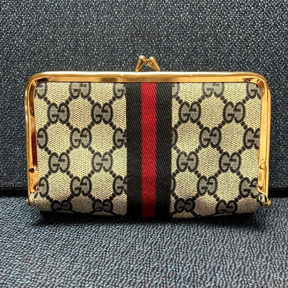 Gucci Vintage Kisslock Cosmetic Case Pouch - Picture 1 of 8